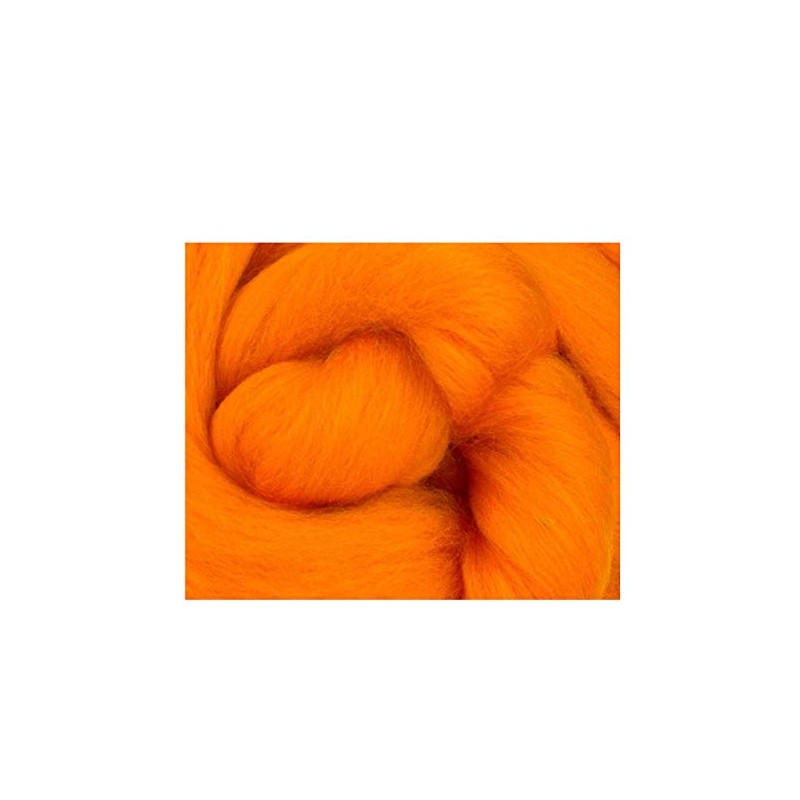 Orange Merino Wool roving/Tops - 50gm. Great for Wet Felting/Needle