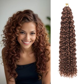 8 Packs GoGo Curl Crochet Hair 14 Inch Curly Crochet Hair for Women Beach Curl Water Wave Deep Twist Crochet Braids Synthetic Braiding Hair Extensions (30#, 14 Inches (pack of 8))