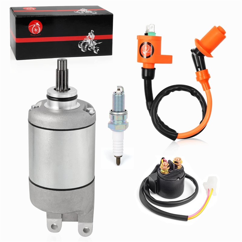 Starter Motor & Relay Ignition Coil Spark Plug Compatible with