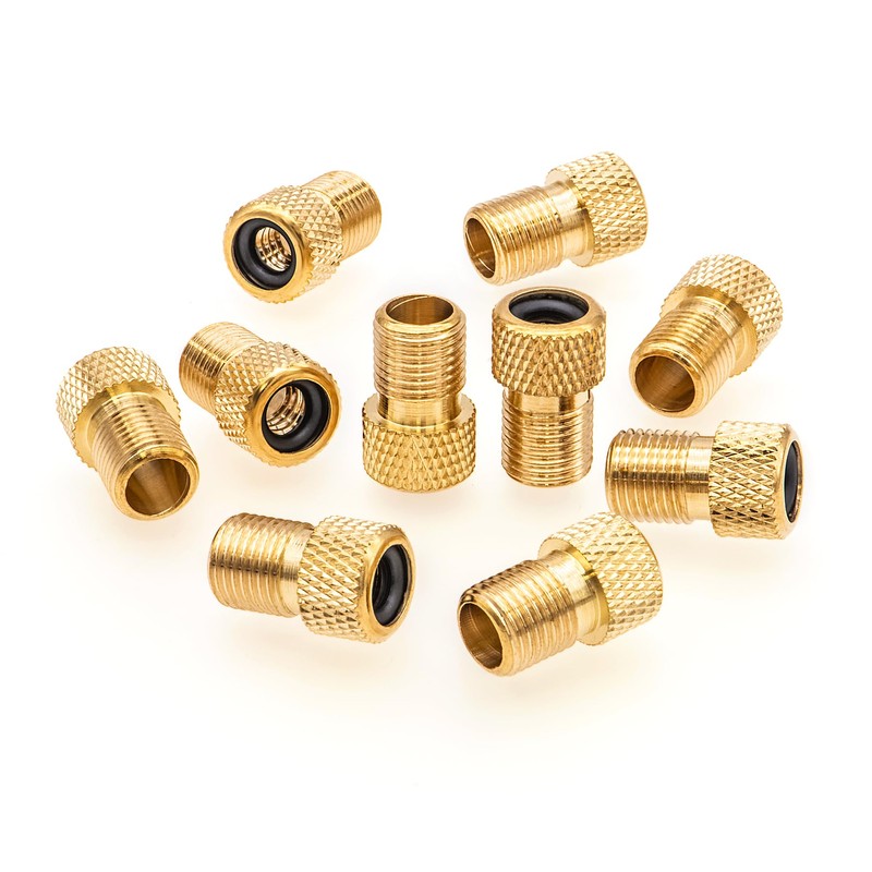 MEAJOO 2PCS Brass Presta Valve Adapter, Convert Presta to Schrader