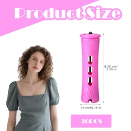 30 Pcs Perm Rods,Perming Kit,Perming Rods,Perm Rollers,Large Perm Rods,Perm Rods With Rubbers,for Women With Elastic Rubber Band Non Slip Plastic For Natural Hair Long Short Hair Styling Tool