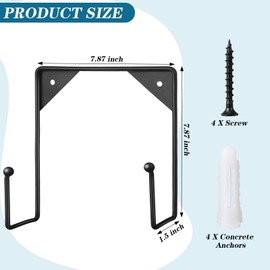 Gisafai 2 Pcs Large Wall Mounted Plate Stands for Display 7.87 x 7.87 Inches Decorative Picture Holder Metal Display Stand Versatile Plate Hanger Stand with Screws for Home Photo Frame(Black)