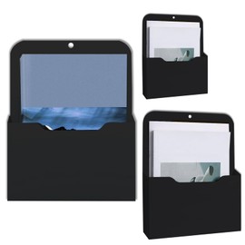 3 Pieces Magnetic File Holder, 3 Sizes, Office Supplies Storage, A4 Papers, Letter Holder, Magnetic Paper Holder, Document Holder, File Folder Organiser, for Whiteboards, Home, Black