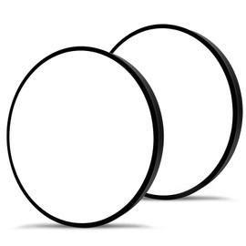 HOVENLA 15.8 Inch LED Flush Mount Ceiling Light 2PACK, 30W Black Kitchen Ceiling Light Fixtures (200W Equi) 2400lm, 5000K Daylight Round Light Fixture Ceiling Mount for Hallway, Bedrooms, NOT-DIMMABLE