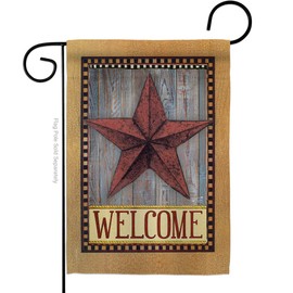 Angeleno Heritage G135054 Welcome Country Barn Star Decorative Vertical House Flag, 13" x 18.5", Multicolor