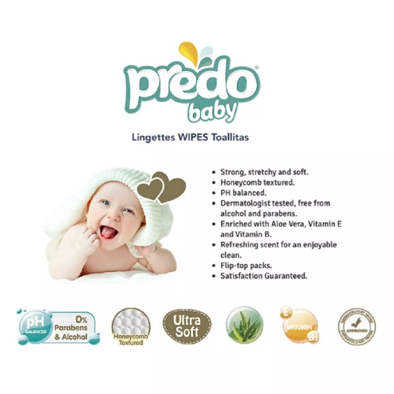 PREDO BABY WIPES ULTRA SOFT 72 CT / PACK -