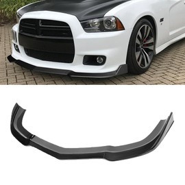 Front Bumper Lip Splitter for Dodge Charger SRT (2011-2014 Only) – Gloss Black ABS Body Kit Spoiler – Direct Fit for SRT8/Hellcat Ready Bumpers (Drilling Required)