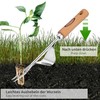 ECENCE Stainless Steel Weeder with Wooden Handle, Manual Weeder for