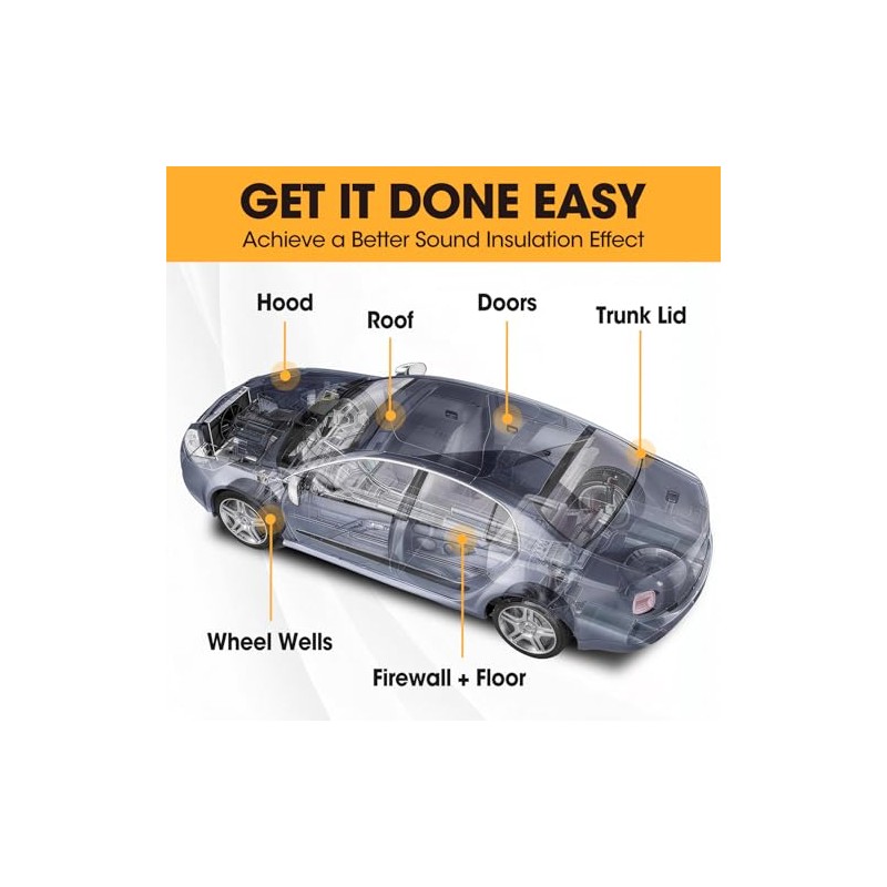 YesBes Sound Deadening Mat - 30 Pcs Automotive Noise Insulation