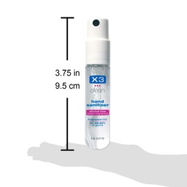 X3 Clean Mini Hand Sanitizer Spray – Alcohol Free and Fragrance Free - Pocket Size 0.27 Ounce Bottles (Pack of 12)