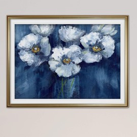 Wexford Home Blooming Poppies Flower Art Framed Abstract Artwork Fine Giclee Canvas Prints Modern Home Wall Decor Painting, 40x30