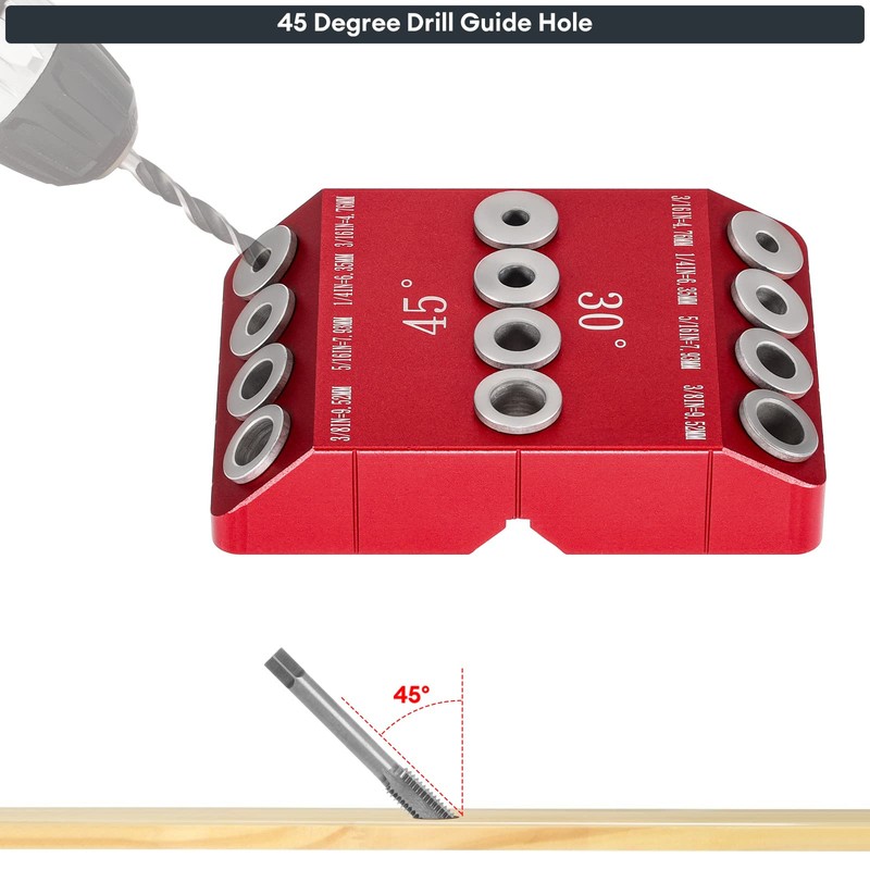 SLIIMU 30 45 90 Degree Angle 4 Sizes Drill Hole