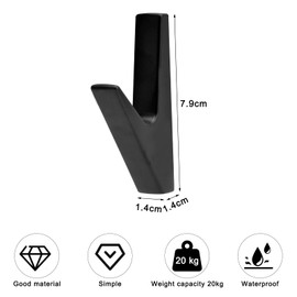 Coat Hooks Matt Black, 2 Pieces Coat Hooks Black, Coat Hooks Wall Stainless Steel Wall Hooks Black, Black Hooks Vintage Hooks Black, Jacket Holder Wall Towel Hooks Matt Black for Bathroom Kitchen