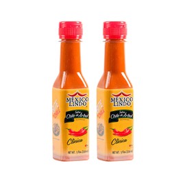 Mexico Lindo Chile de Arbol Hot Sauce Ingredients | 12,190 Scoville Level | Classic Flavor | 5 Fl Oz Bottles (Pack of 2)