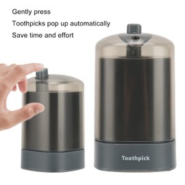 ZJchao Porta Palillos, Caja de Palillos de Presión Automática, Dispensador de Palillos de Dientes con Engrosamiento Automático para Cocina de Restaurante(Negro)