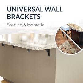 Iron Supports Universal Heavy-Duty Commercial Bracket - Industrial Support Brackets - Steel Mounting Bracket for Shelves, Vanities, Buffets, Desks (Matte Black - 12" Deep x 8" High, Left Hand)