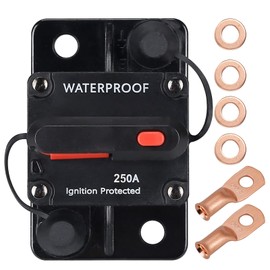 250 Amp Circuit Breaker,with Manual Reset,Waterproof, 12V-48V DC, 30-309A,for Car Marine Trolling Motors Boat ATV Manual Power Protect for Audio System Fuse