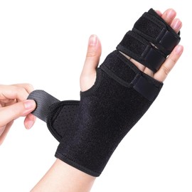 lefeke Trigger Finger Splint, 3 Finger Brace for Index, Middle, Ring or Little Finger（Left