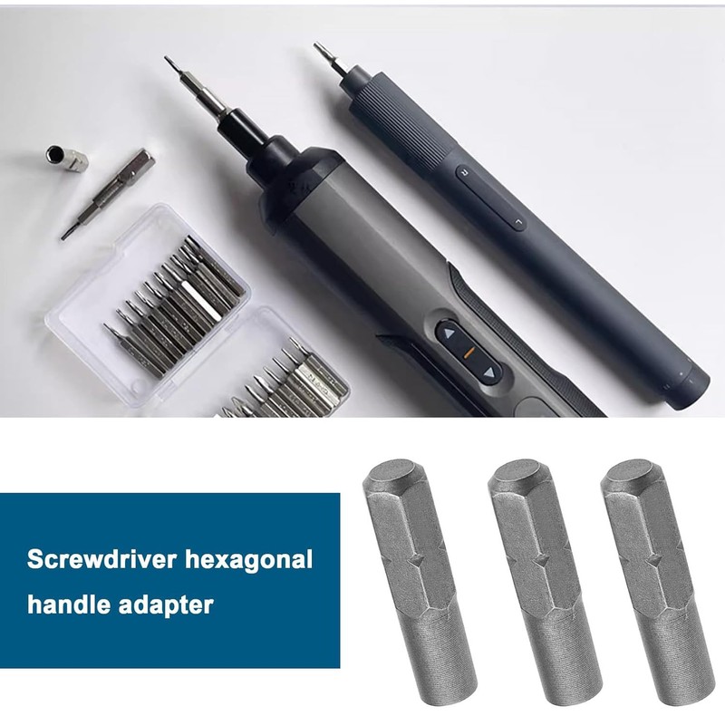 Mijradge 3pcs Manual/Electric Screwdriver Bit Adapter - Hexagonal Handle and