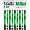 ALOANES 9PC ABS Socket Organizer, Socket Rails Fit 3/8 inch