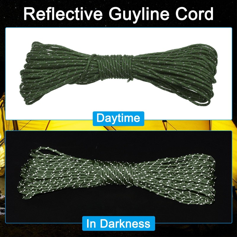 PATIKIL 65ft Reflective Guyline Camping Paracord 2mm Tent Cord Guyline