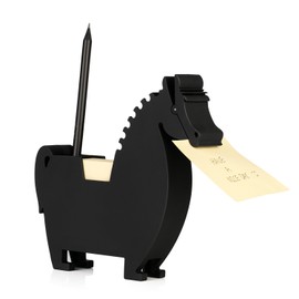Memo Holder Desktop Note pad Dispenser Horse Pen Holder Multi-Functional Clip for Note Short Note pad,2 Packs memo (Horse, Black)