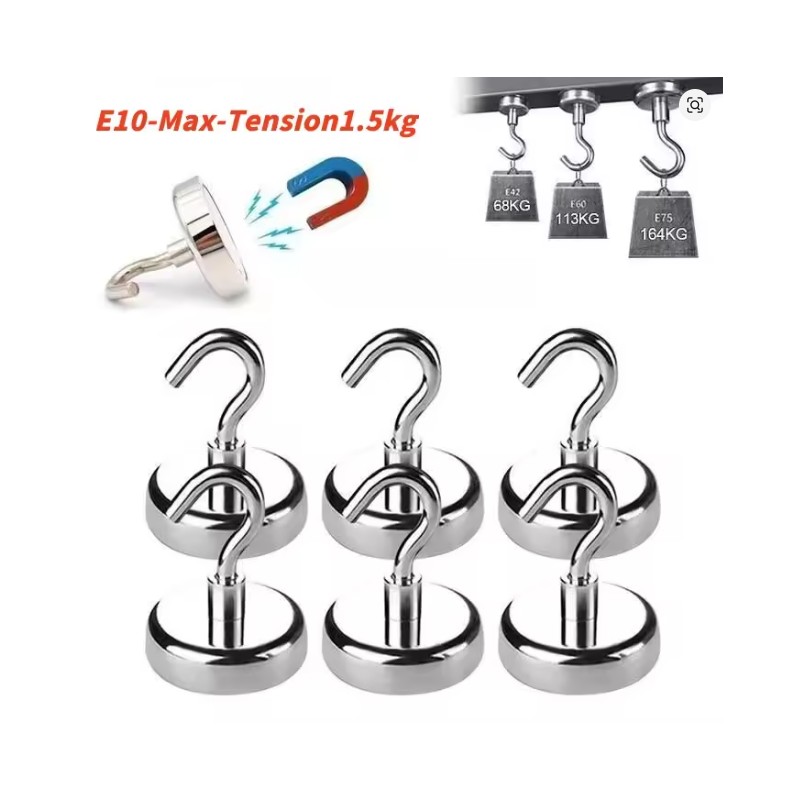 10PCS Strong Magnetic Hooks for Home & Kitchen – Multi-Purpose