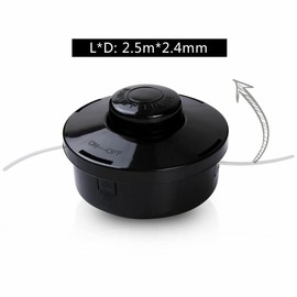 ASOENTIWOX Strimmer Head, Universal Trimmer Head M10 x 1.25 LHF, Petrol Strimmer Spool Replacement Head, With 2.4mm X 30M Strimmer Line, Pre-installed 1m Strimmer Wire