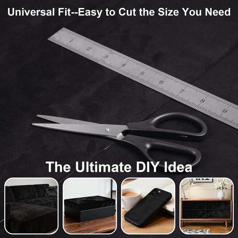 Lypumso Black Suede Wrap - 17in x 70in Self Adhesive