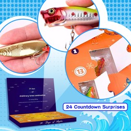 Lihome Fishing Advent Calendar 2025 – 24-Day Fishing Lure Set, for Men, Boys, Dads, and Fishermen – Freshwater and Saltwater Fishing GEA