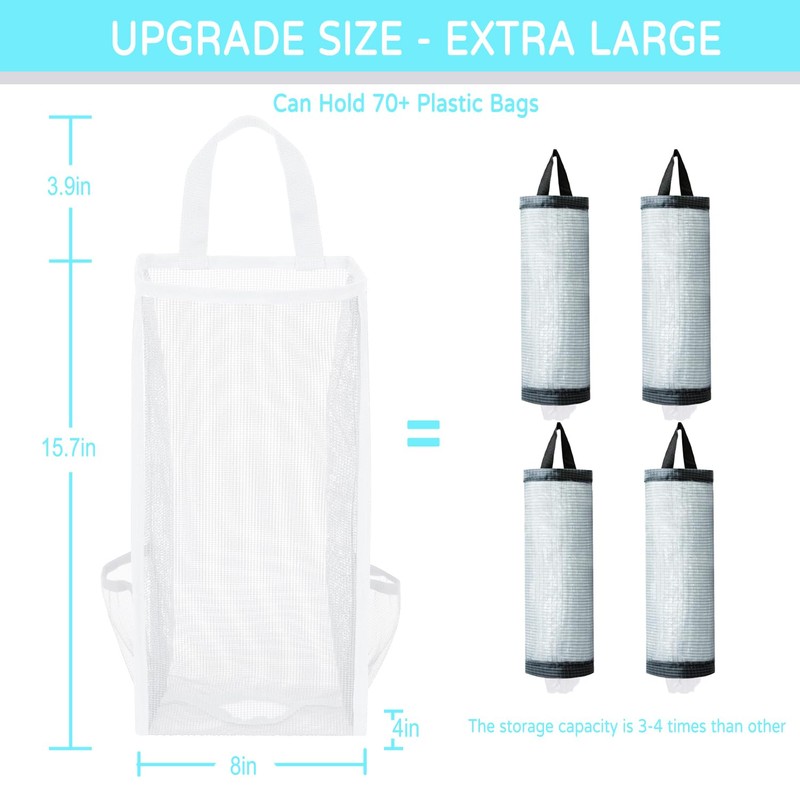 LeCorner Plastic Bag Holder, Large Capacity Grocery Bag Holder, Breathable