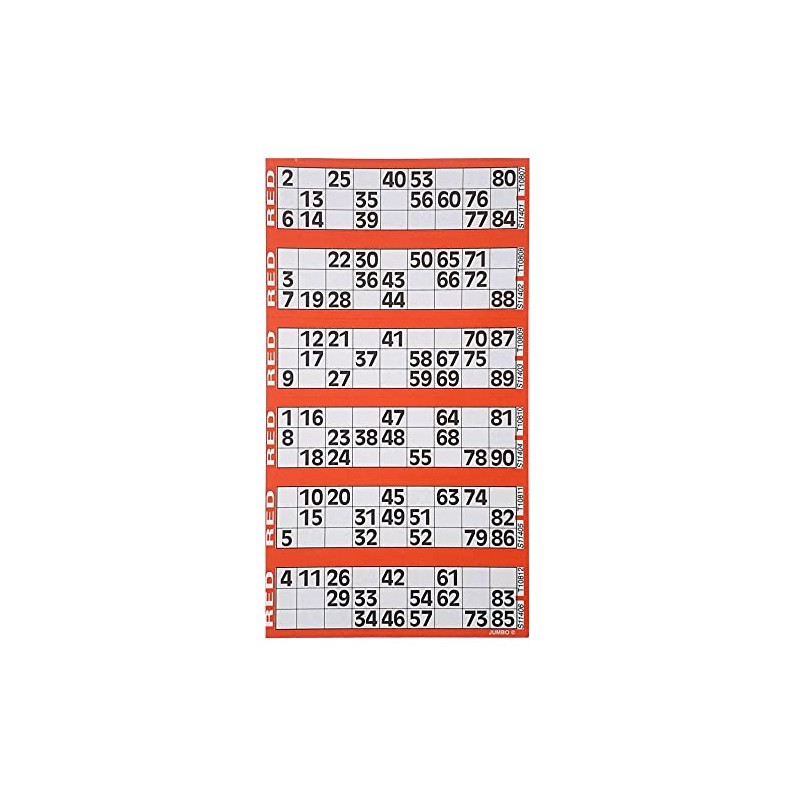 Bingosupermarket Bingo Tickets 600 Pad 6 To a Sheet 1-90
