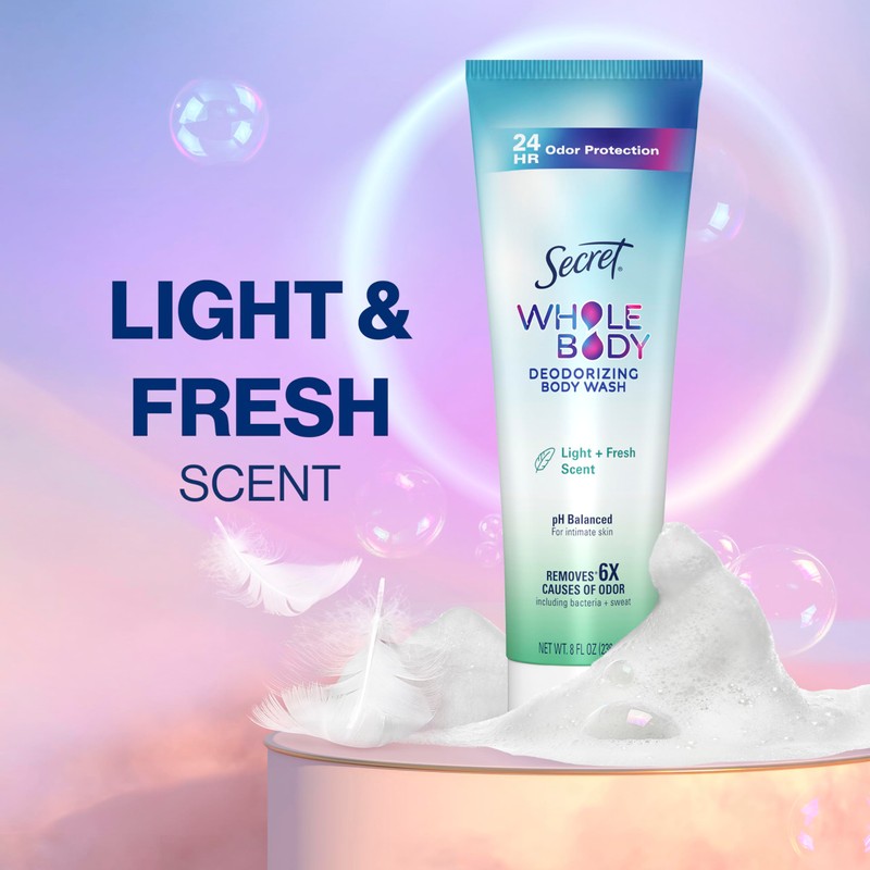 Secret Feminine Wash, 24 HR Deodorizing Feminine Body Wash for