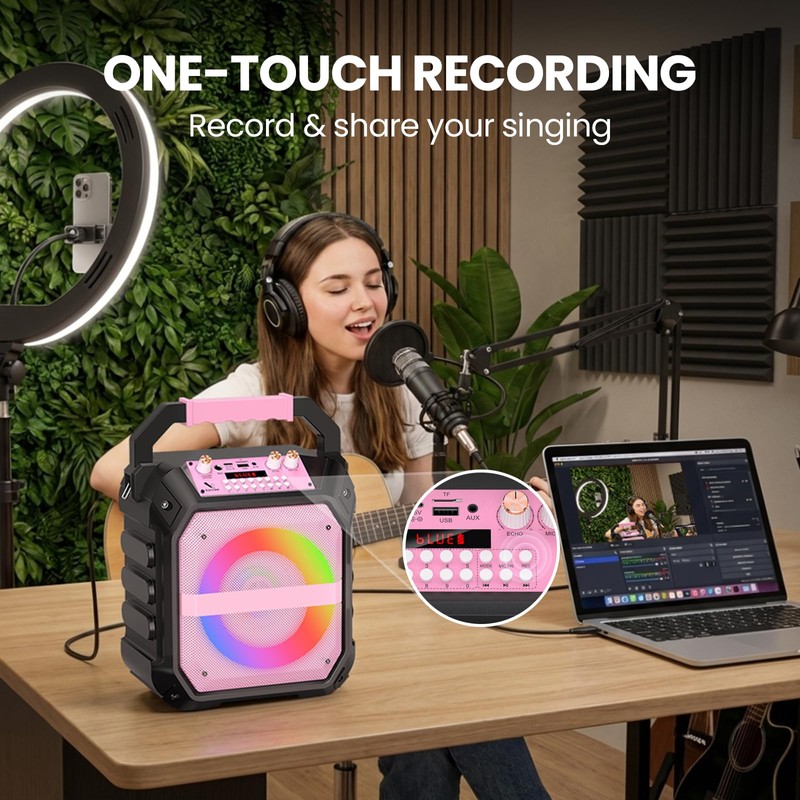 VICTRESS Portable Karaoke Machine for Adults 45W Coaxial Speaker with