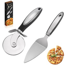 Wnddle Pizza Cutter, Dishwasher Safe Pizza Cutter, Premium Pizza Roller Made of Stainless Steel, Sharp and Stable Pizza Roller, Pizza Cutter with Non-Slip Handle, for Pizza, Cakes, Waffles and More