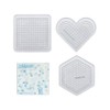 Kawada 80-30029 Perler Beads Plate Set, Small, Square, Hexagon, Heart