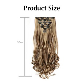 TTPSRY Extensions Clip in Extensions für Damen Ponytail Extension 56cm Lang Gewickelt Haarteil Ponytail Natürliches Kunsthaar Clip in Haarverlängerunge(Schokoladenbraun&Honigblond)