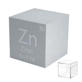 Zinc Cube Zn 99.995% Metal Element Cube Pure 10mm Density Cube for Elements Collection DIY Teacher Science Creative Gift (0.39inch, Zn)