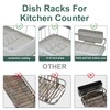 LIYI Dish Drainer,Large Capacity Storage,with Drain Outlet,304 Stainless Steel,Utensil Drain