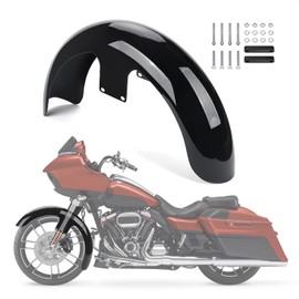 Bravema 19 inch Motorcycle Front Fender Wheels Wrap Front Fender Fit for Harley Touring Road King Road Glide Electra Glide Street Glide (Gloss Black)