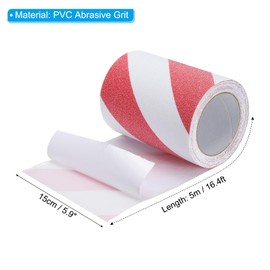 PATIKIL 15cm x 5 Meters Anti Slip Traction Tape, Non-Slip Grip Tape Non Skid Tread Safety Tape for Stairs Steps Scooter Deck, Red and White