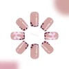 Tips Uñas Postizas Gel Para Uñas Leopardo Mariposa Rosa 24pc