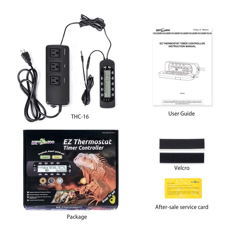 REPTI ZOO Reptile Thermostat Digital Outlet Temperature Timer Troptical or