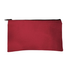 14 oz Red Canvas Zipper Bag - 10.5 x 5.5 - Compact Zipper Pouch - Single Pack