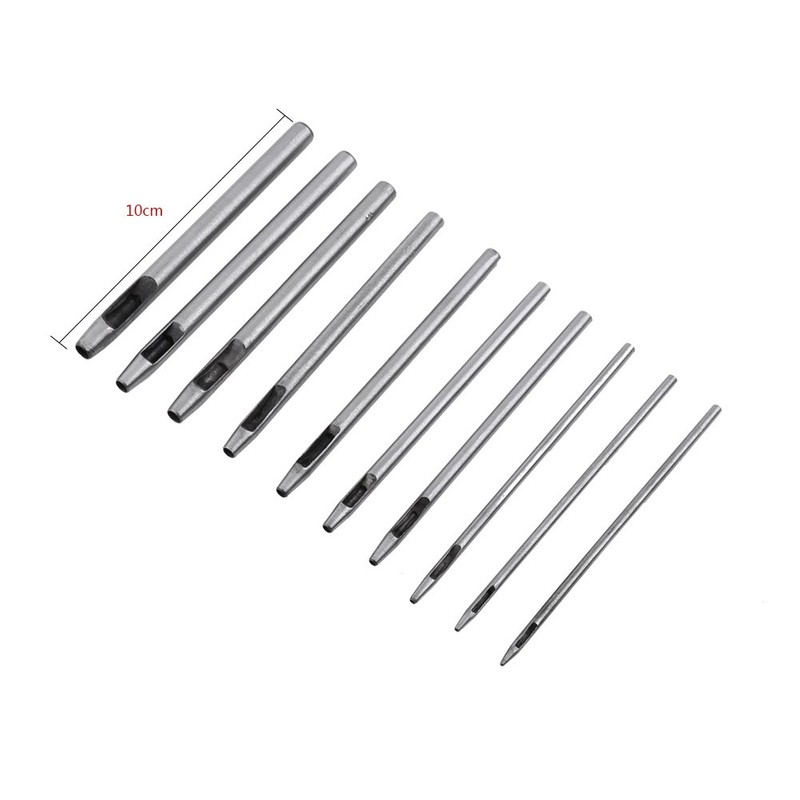 Hollow Hole Punch Hand DIY Tool, 10Pcs Round Hole Leather