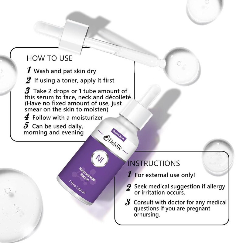 debaiy 3 Pack Niacinamide Serum with Ceramide for Face Moisturizing