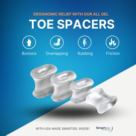 NatraCure Gel Toe Spacers - Helps with Bunions, Corns, Blisters, Rubbing & Overlapping Toes - Toe Separators for Women & Men to Correct Toes - 12 Pack