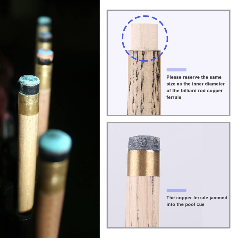 Micro Traders 10PCS Unthreaded Snooker Pool Cue Ferrules for Stick