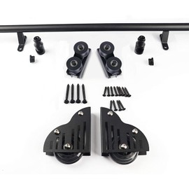 KINMADE Rolling Library Ladder Hardware Kit, Multi-use for Loft Stairs/Bookshelf, Telescopic Upper Roller (4FT Sliding Kit)