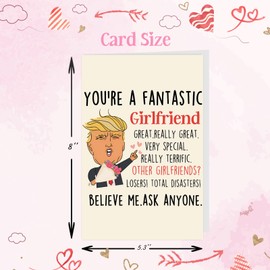 XXDJLP Humor Trump Valentines Day Card Gifts for Girlfriend,Sweet Valentines Day for Girlfriend, Naughty Anniversary Birthday Card for Girlfriend, Vday Cards for Women